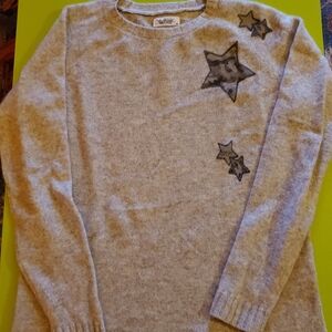 Lauren Moshi Grey Cashmere Star Sweater